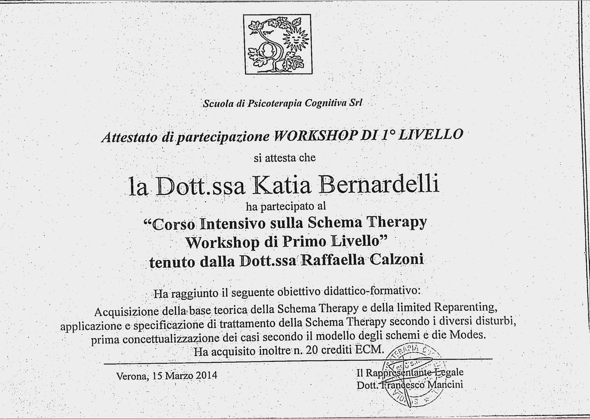 Schema therapy livello 1